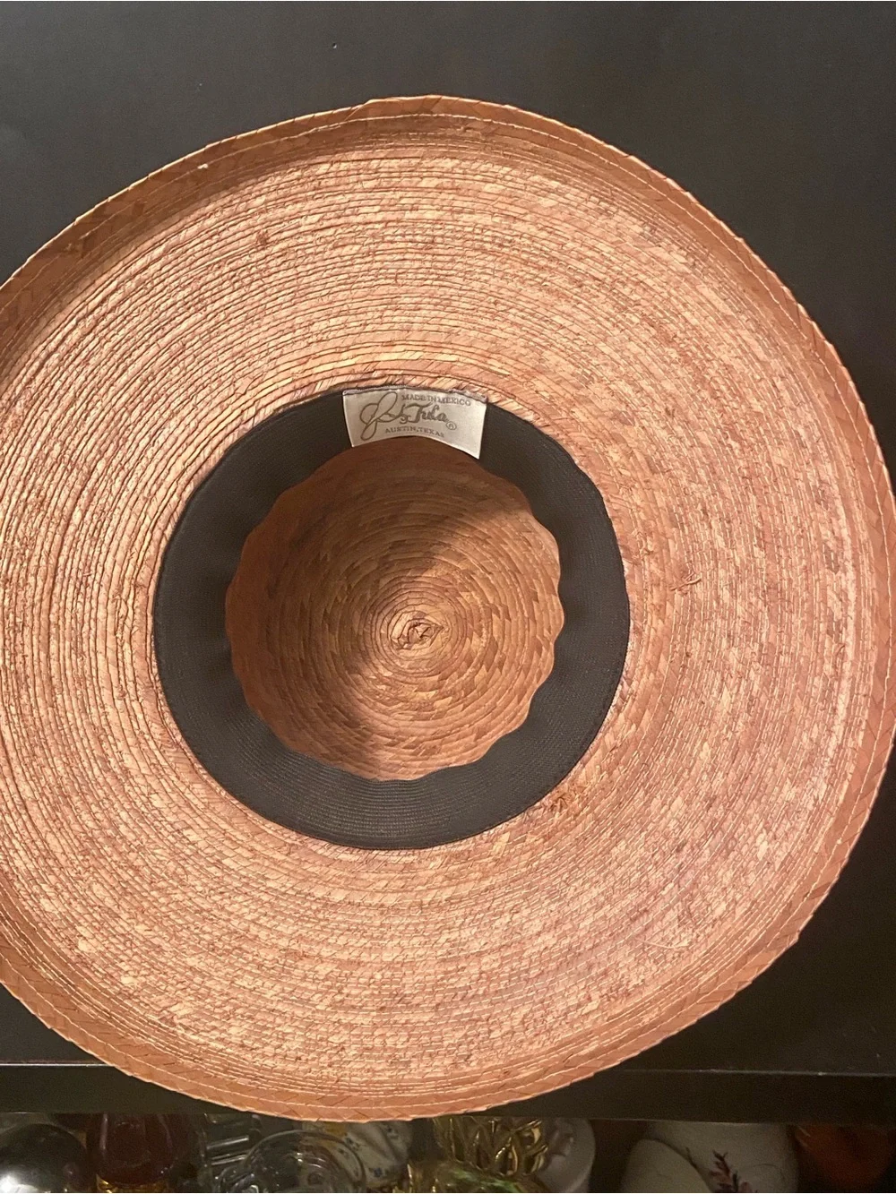 Tula Of Austin Texas Straw Wide Brim Hat Sun  Tan Woven Made in Mexico OS